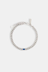 Iced Blue Gemstone Cuban Bracelet - 3mm