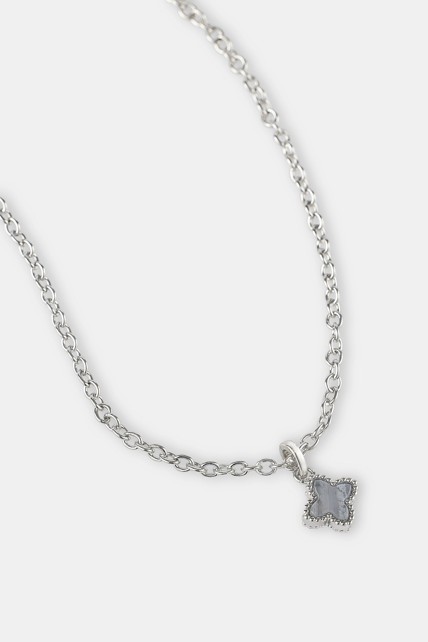 Blue Agate Motif Pendant Necklace - 8mm