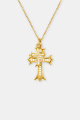 Double Iced Cross Necklace - 40mm