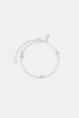 Cross Thin Link Anklet - 2.5mm - White