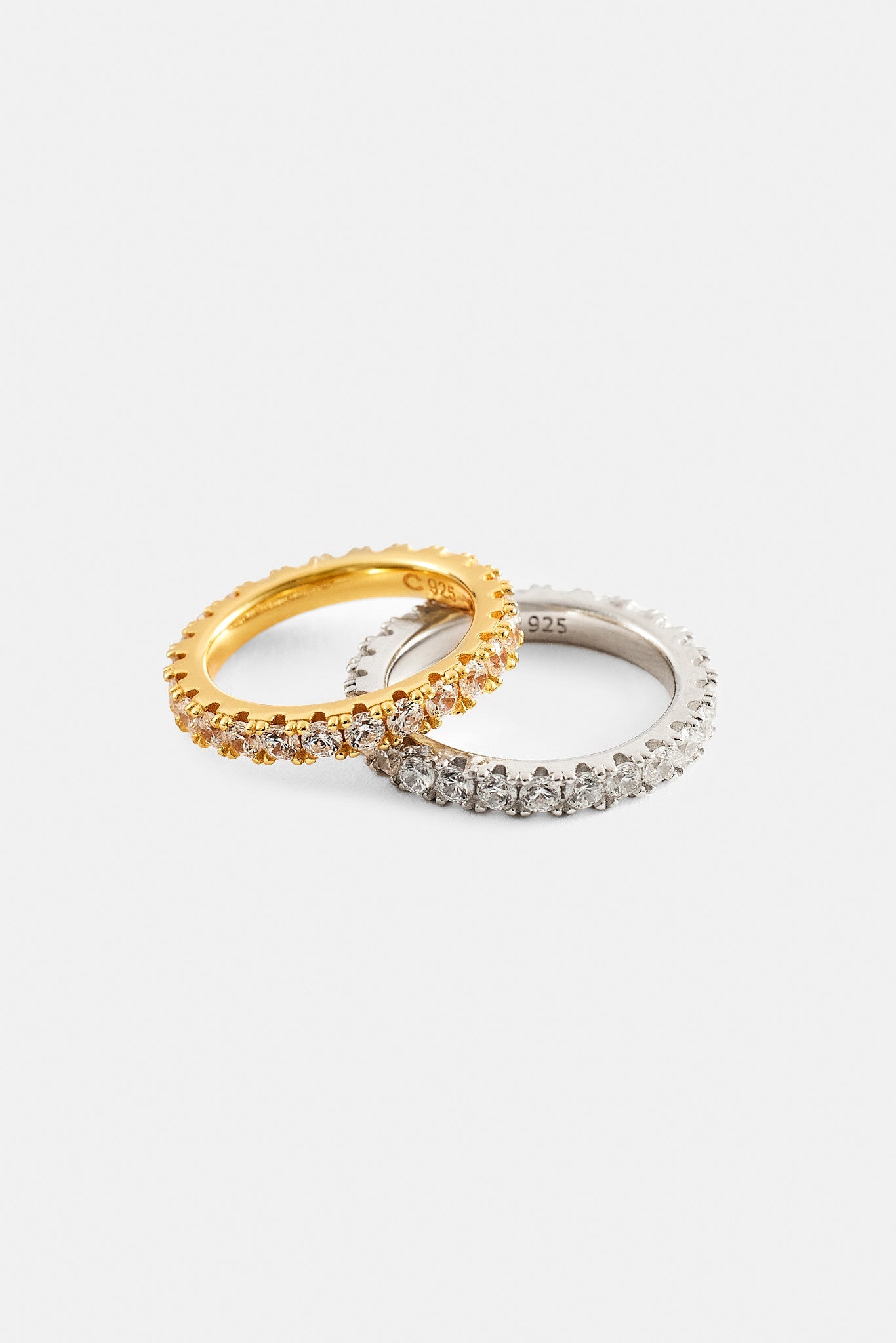 Iced Tennis Ring - 3mm - Gold