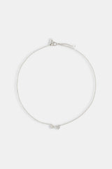Double Heart Necklace - 8mm - White
