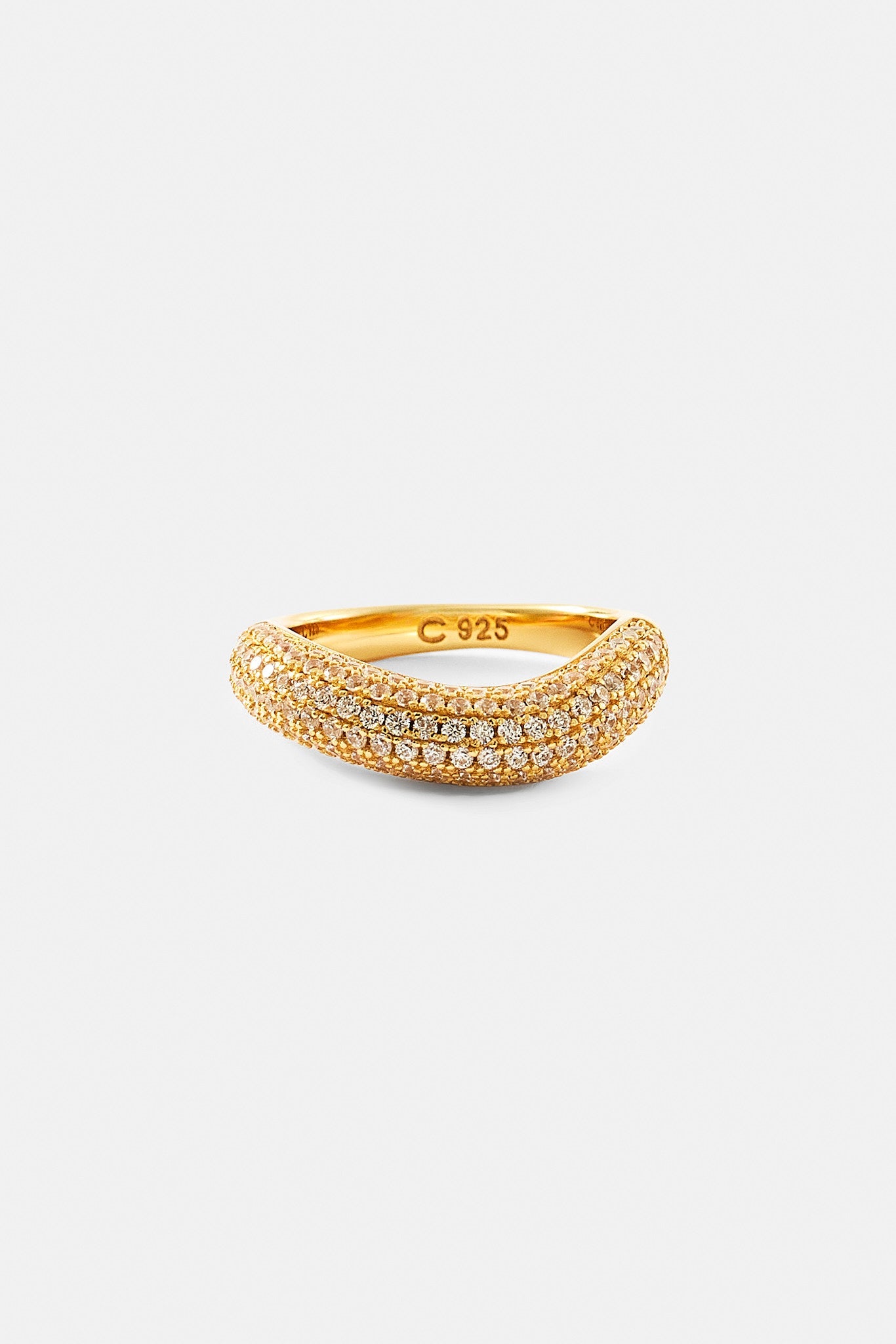 Iced Asymmetrical Band Ring - 5mm