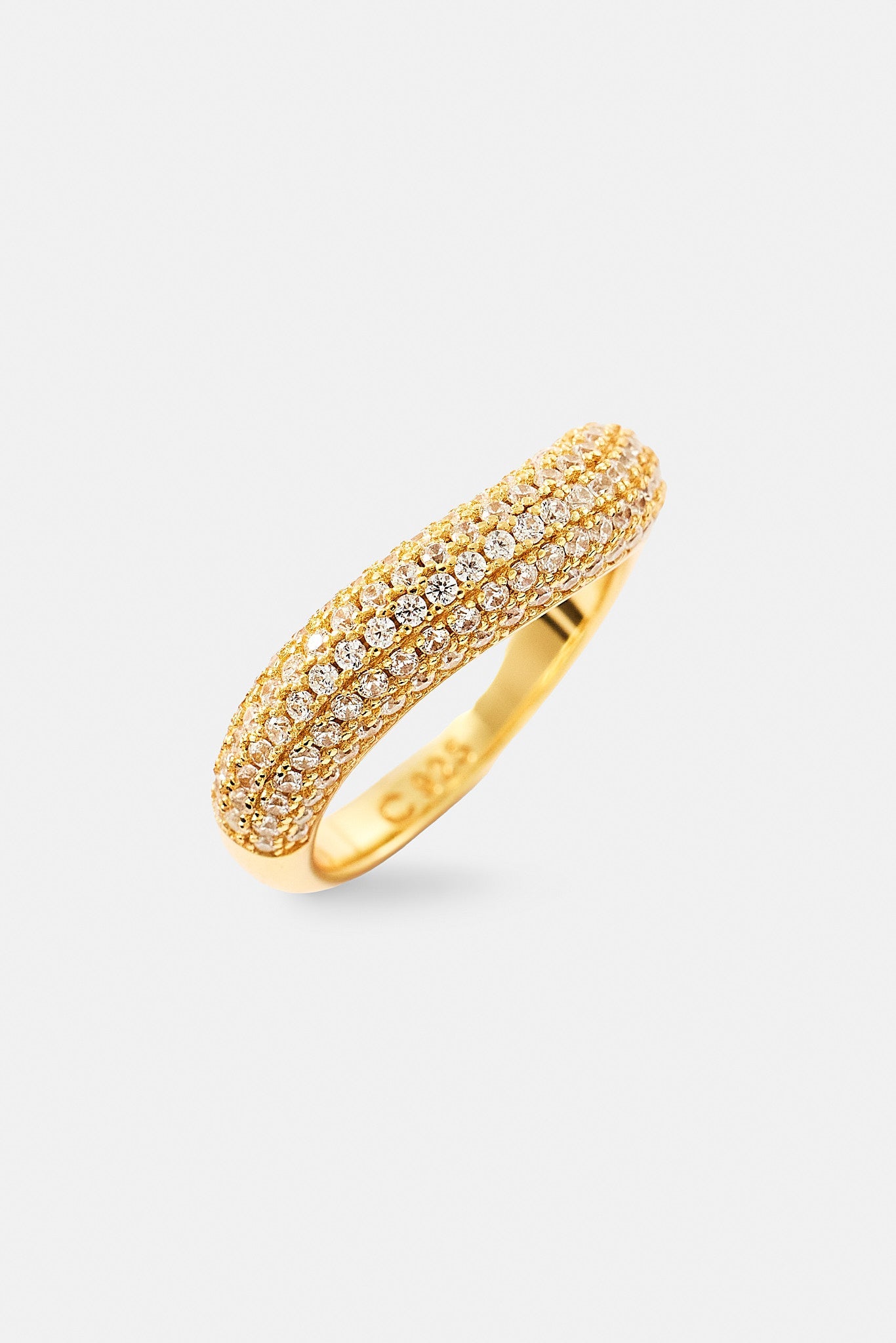 Iced Asymmetrical Band Ring - 5mm