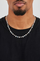 Iced Blue Gemstone & Motif Chain - 6mm