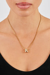 Iced Letter Pendant - 12mm