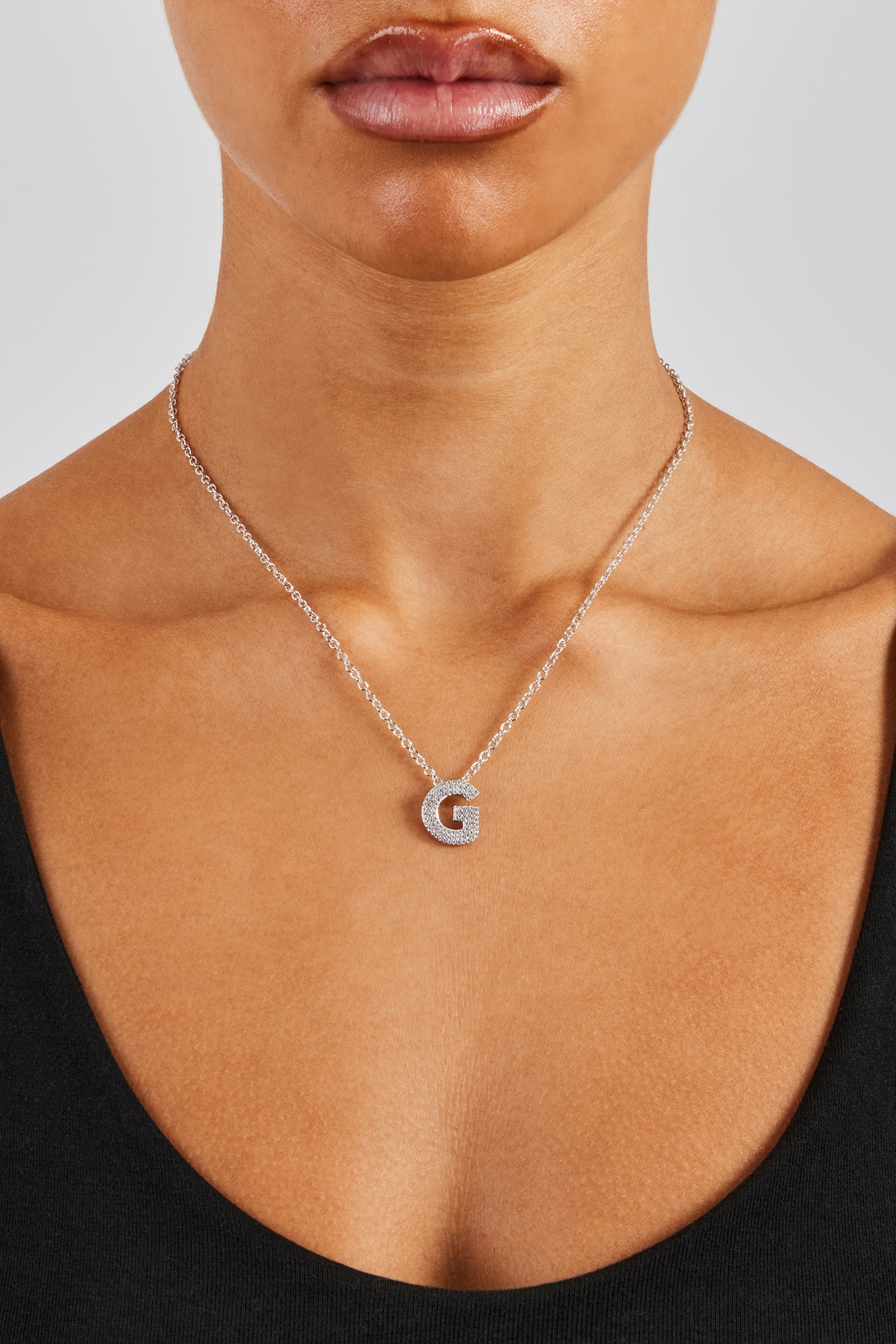 Iced Initial Necklace - 20mm