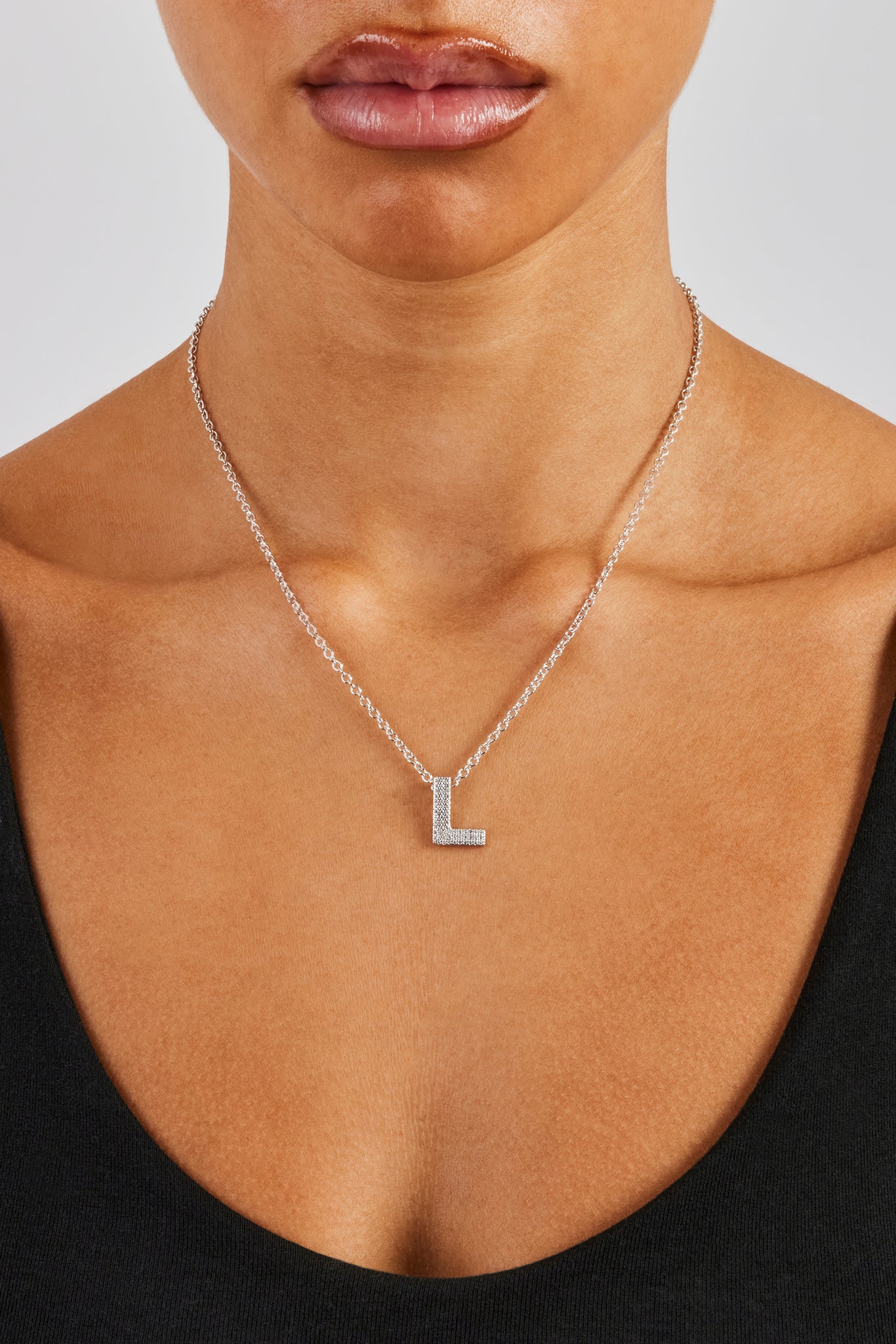 Iced Initial Necklace - 20mm