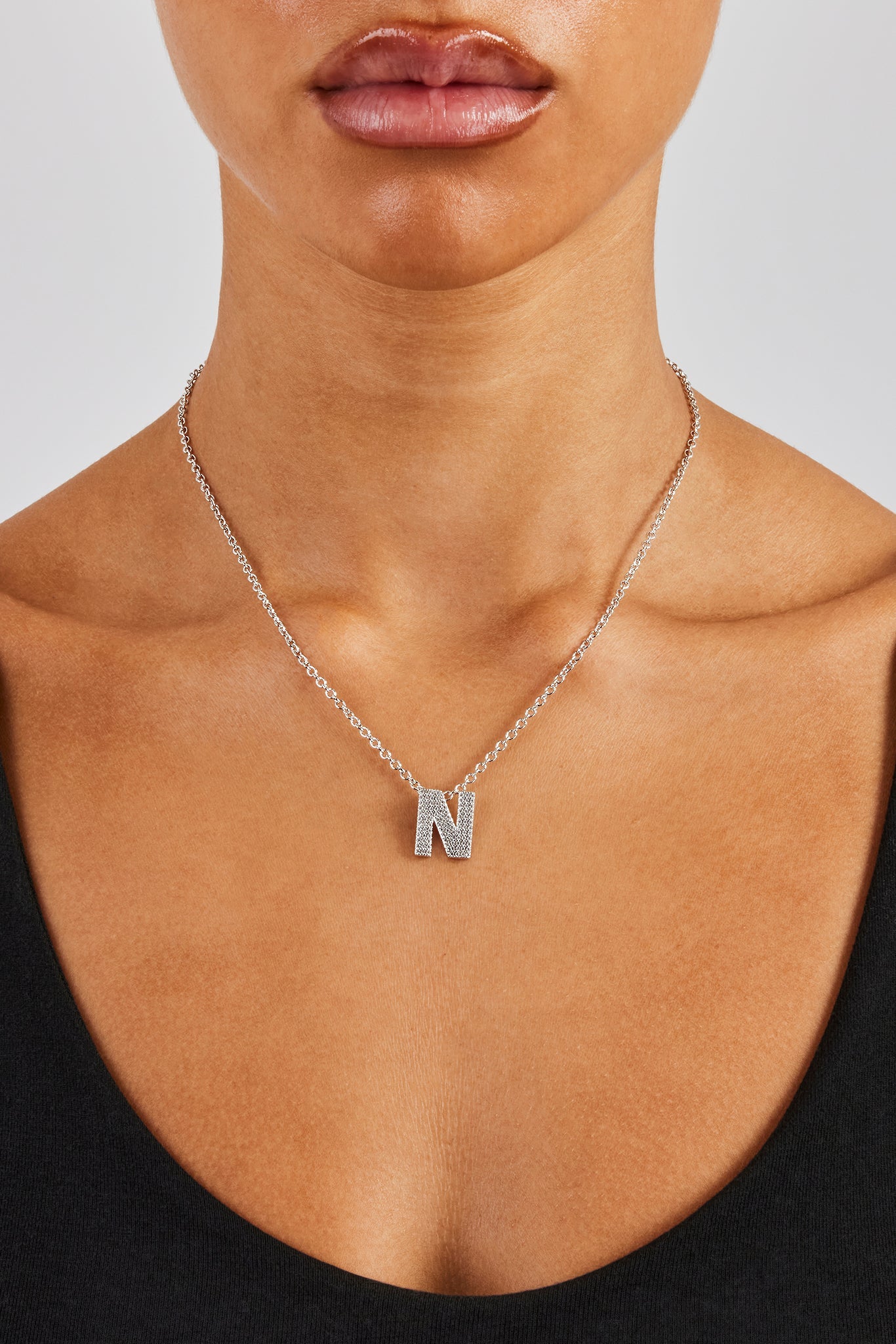 Iced Initial Necklace - 20mm