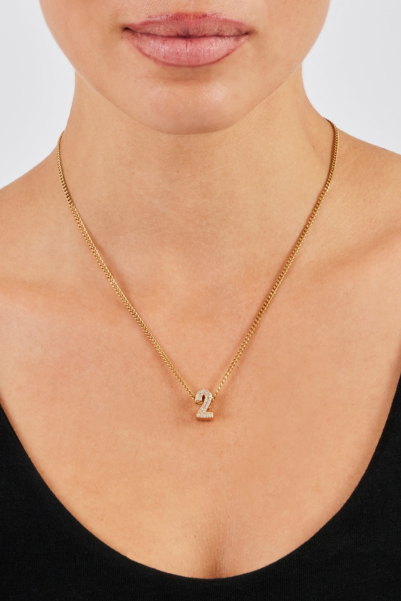Iced Number Pendant - 12mm