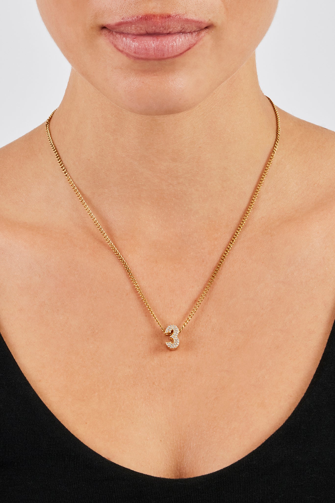 Iced Number Pendant - 12mm