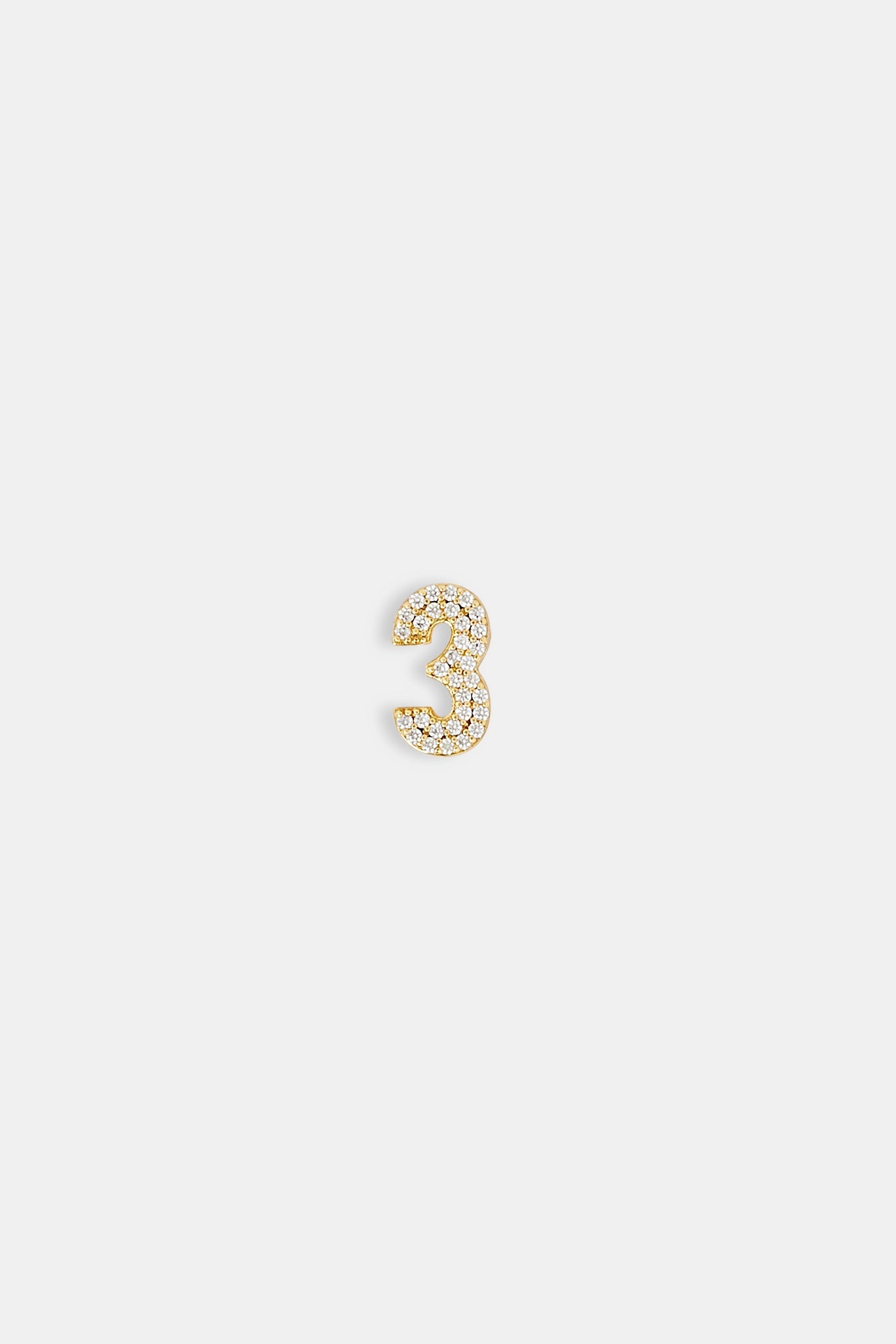 Iced Number Pendant - 12mm