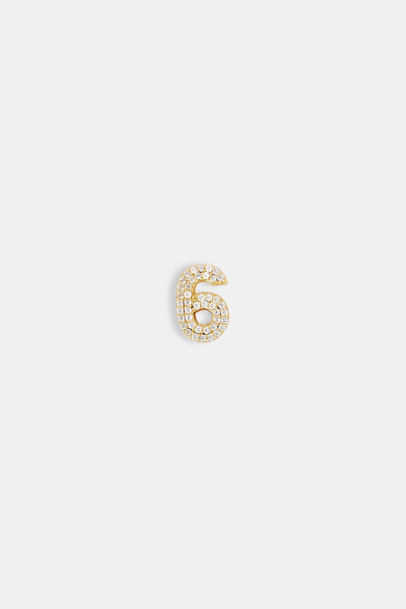 Iced Number Pendant - 12mm