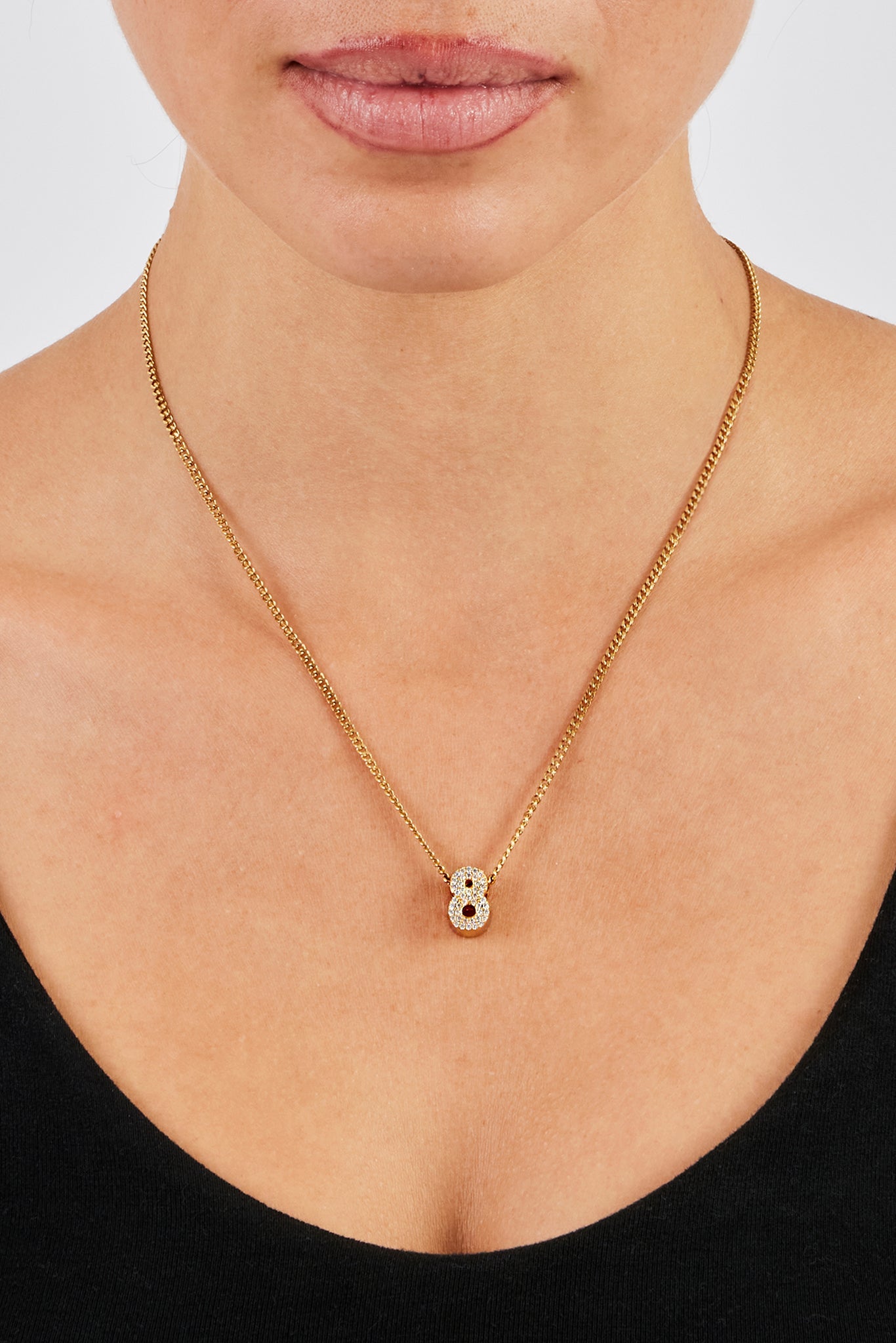 Iced Number Pendant - 12mm