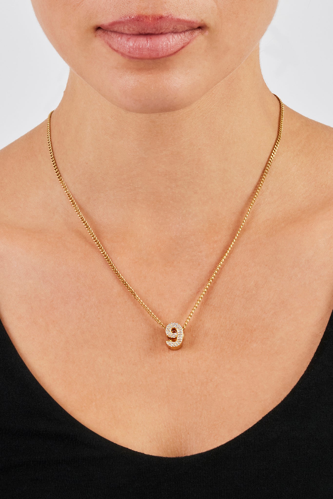 Iced Number Pendant - 12mm