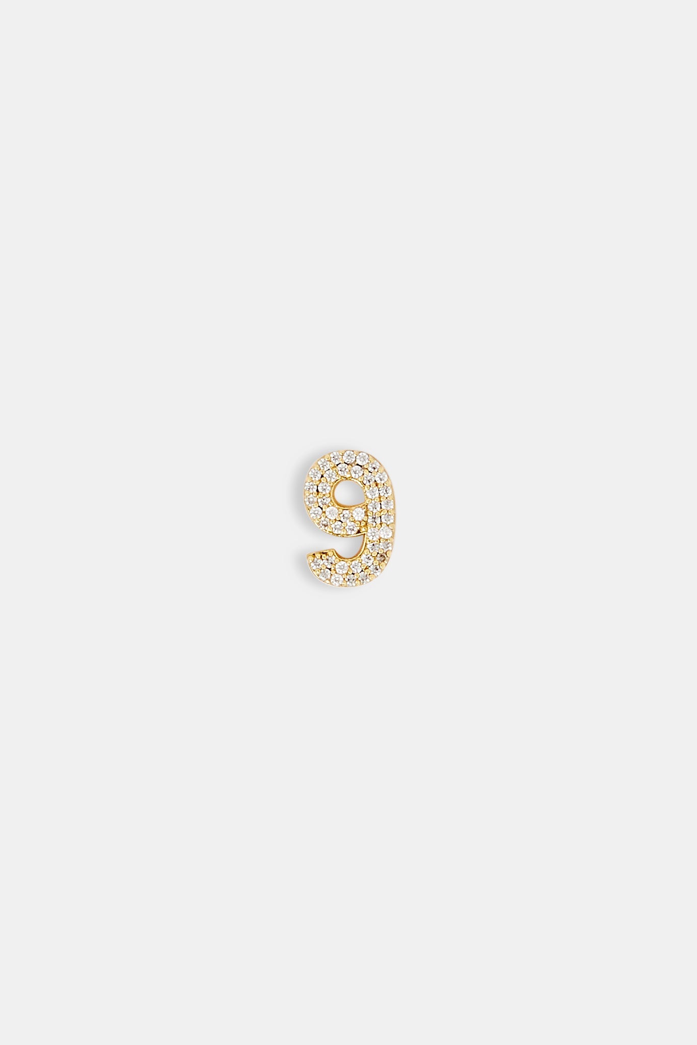 Iced Number Pendant - 12mm