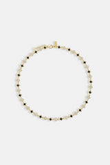 Iced & Black Enamel Motif Chain - 8mm