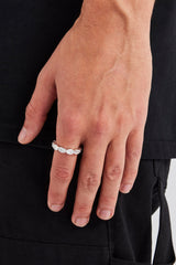 Iced Clear Oval Stone Ring - 6mm