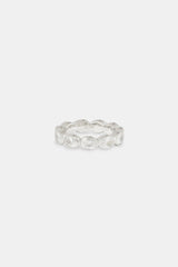 Iced Clear Oval Stone Ring - 6mm