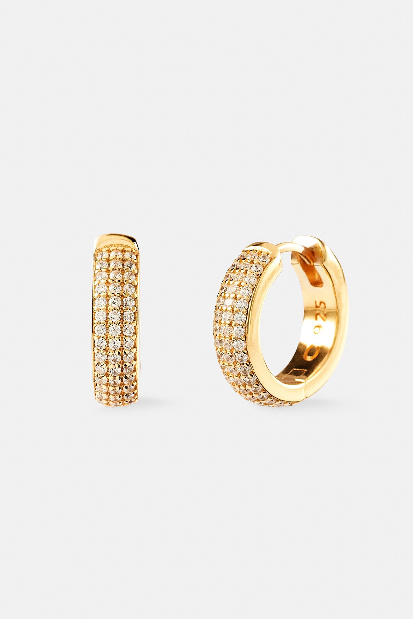 Iced Pave Chunky Hoops - 15mm