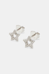 Iced Star Outline Stud Earrings - 6mm