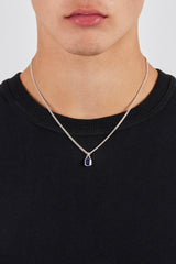 Micro Iced Blue Gemstone Necklace - 10mm