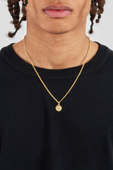 Micro Polished Motif Necklace - 12mm - Gold