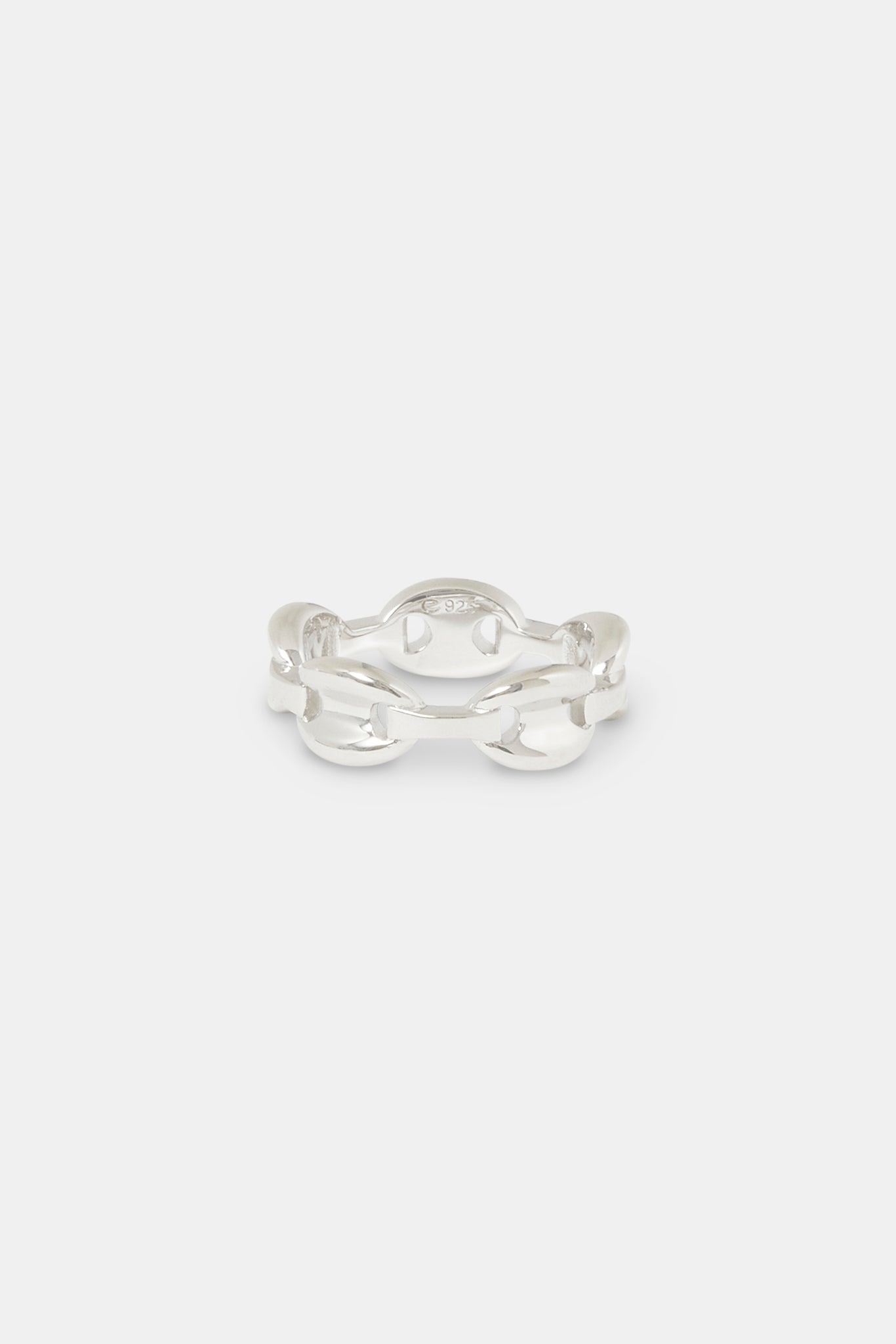 Polished Coffee Bean Link Ring - 8mm
