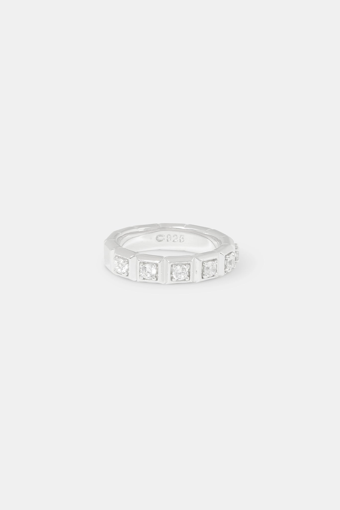 Polished Edge Square Stone Ring - 6mm