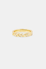 Polished & Iced Woven Ring - 4mm