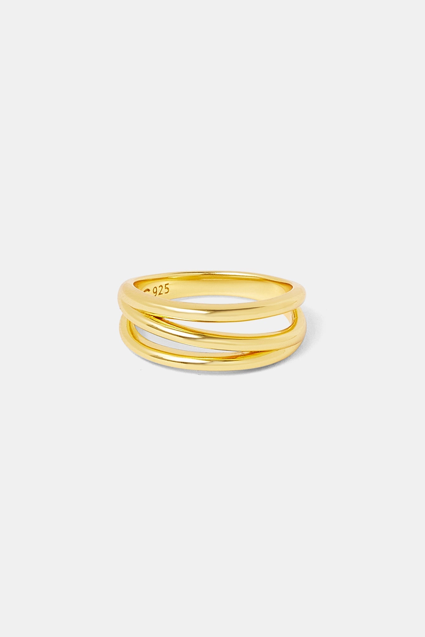 Polished Triple Band Ring - 8mm