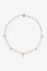 Pearl And Polished Motif Necklace