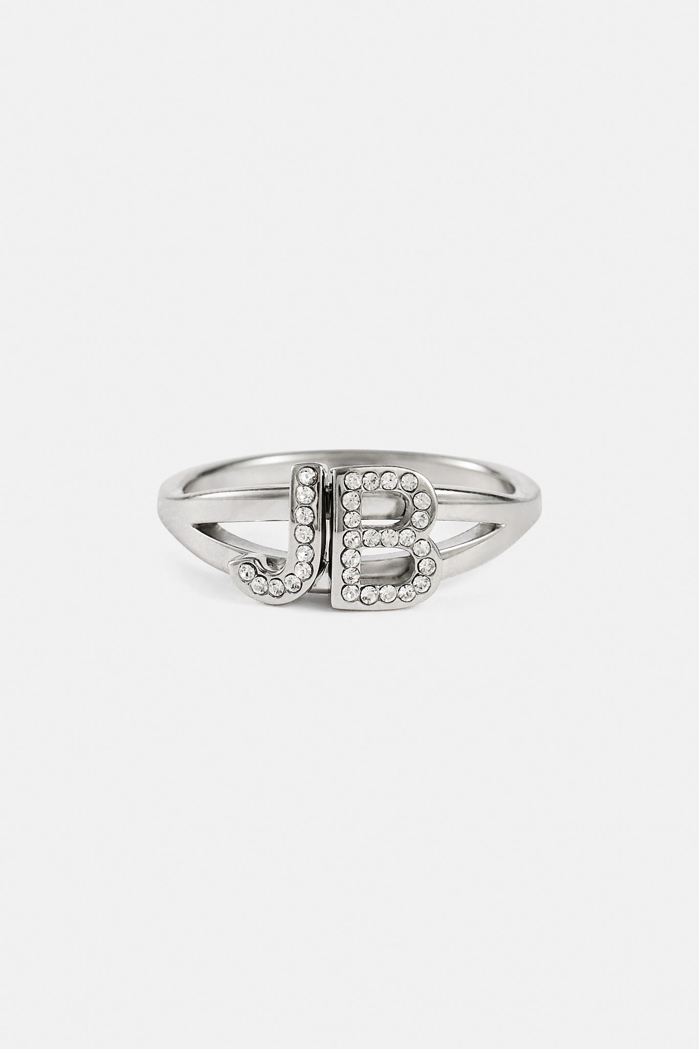 Iced Double Initial Ring - 10mm