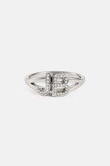 Iced Double Initial Ring - 10mm