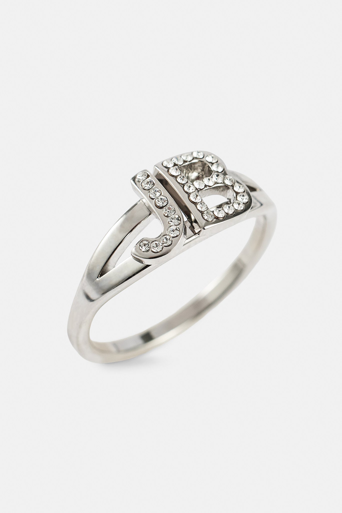 Iced Double Initial Ring - 10mm