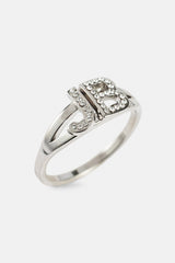 Iced Double Initial Ring - 10mm