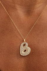 Iced Bubble Initial Necklace - Gold - 22mm