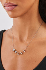 Iced Mini Bubble Name Necklace - White