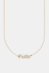 Iced Gothic Font Name Necklace - Gold - 10mm