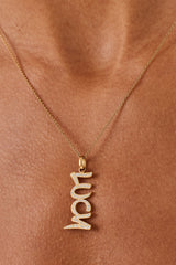 Iced Drop Name Necklace - Gold - 10mm