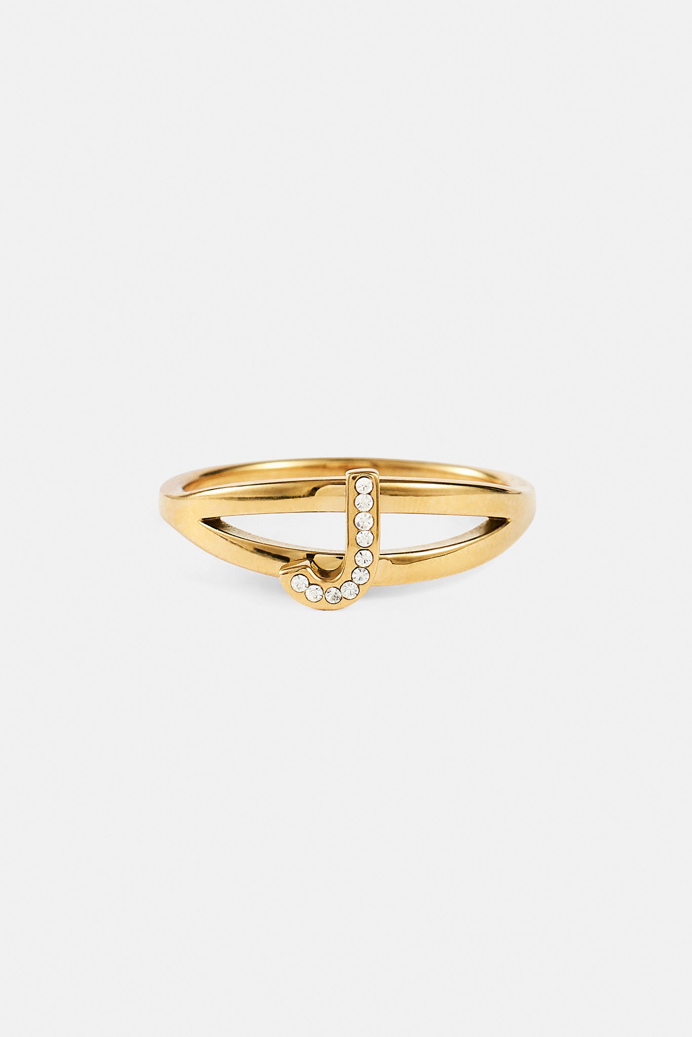 Iced Initial Ring - Gold - 10mm