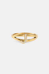 Iced Initial Ring - Gold - 10mm