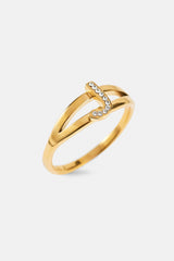 Iced Initial Ring - Gold - 10mm