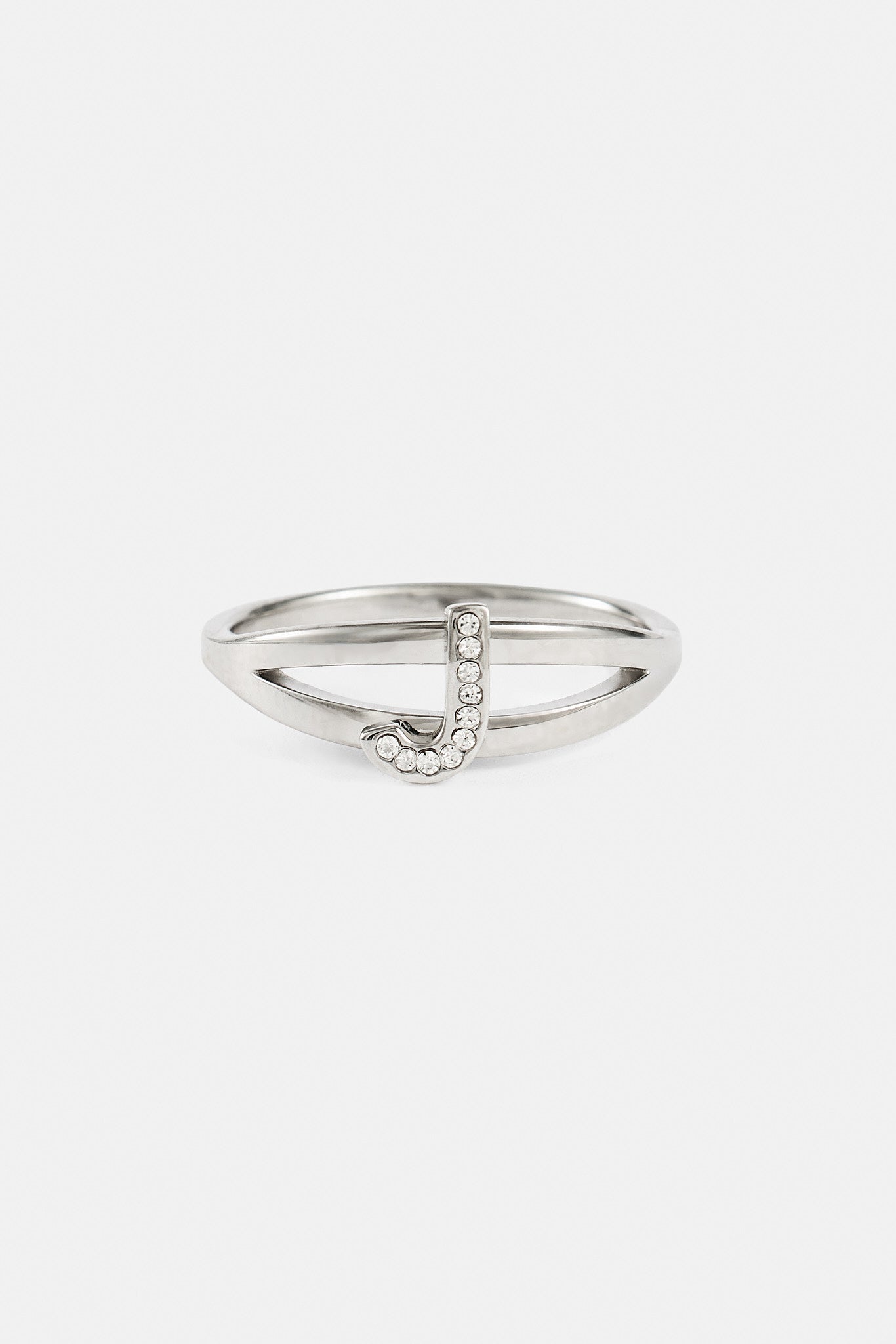 Iced Initial Ring - White - 10mm
