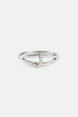 Iced Initial Ring - White - 10mm
