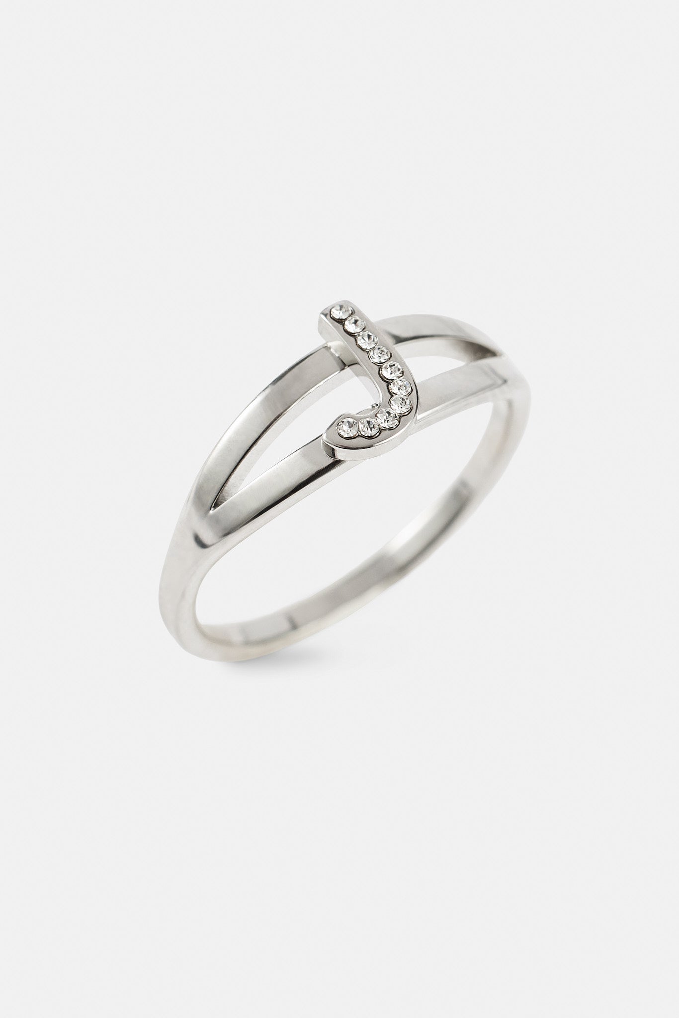 Iced Initial Ring - White - 10mm