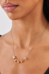 Iced Mini Bubble Name Necklace - Gold