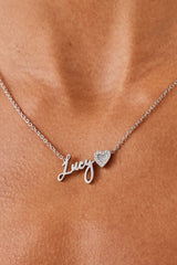 Mother Of Pearl Heart Name Necklace - White