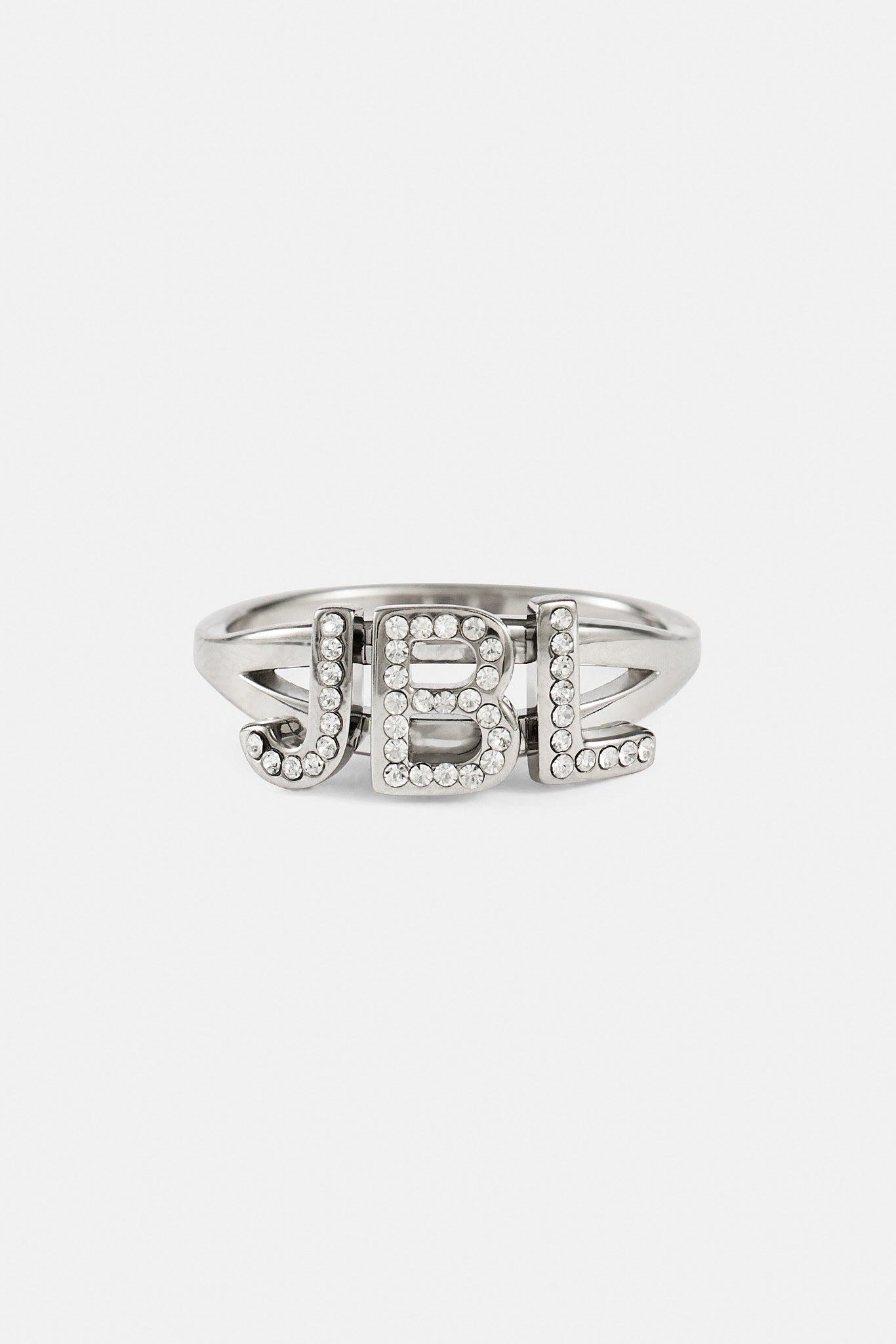 Iced Triple Initial Ring - White - 10mm