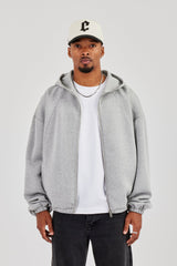 Zip Hooded Panelled Scuba Jacket